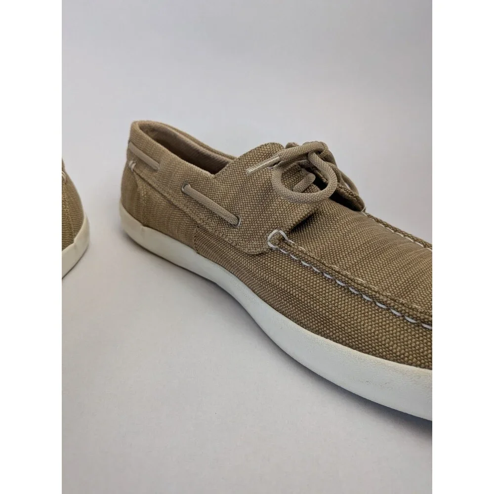 Sperry Shoes Men's Size 13 Bahama Boat Hybrid Slip On Baja Linen Beige Canvas